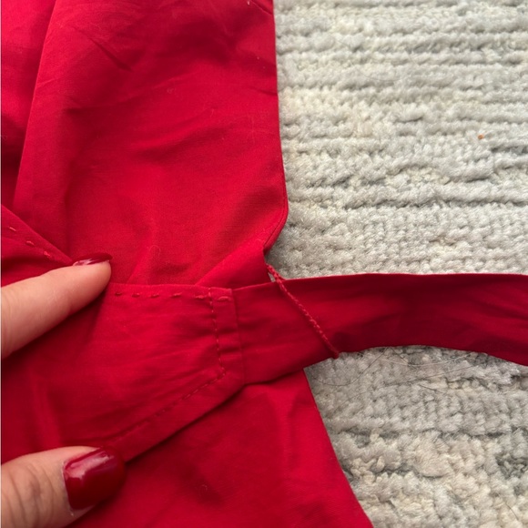 Anne Taylor Red Sleeveless Wrap Blouse - Picture 3 of 8